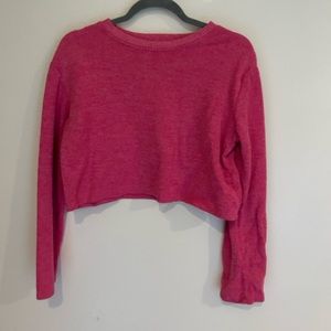 Zara Pink Crop Knit Sweater Top
